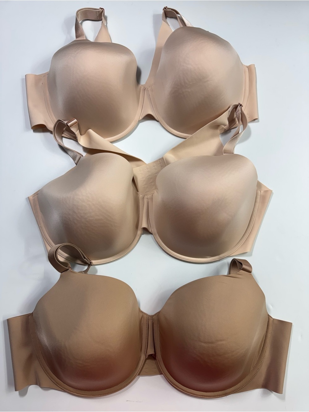 Soma Vanishing 360 Perfect Coverage Bra 44D Nude Beige Full Coverage Lot of 3